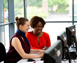 Students at a computer